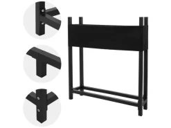 Hot ML-Design Metall Kaminholzregal mit Abdeckung 113x25x115 cm Anthrazit Stahl