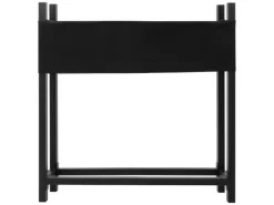 Hot ML-Design Metall Kaminholzregal mit Abdeckung 113x25x115 cm Anthrazit Stahl