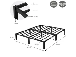 ML-Design Metallbett 160x200 cm Stahlrahmen mit Lattenrost Bettgestell