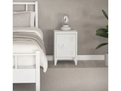 Outlet ML-Design Nachttisch in 40x30x58 cm aus Stahl Industriedesign Weiß