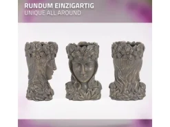 Best ML-Design Pflanztopf Frauenkopf Figur 21x16x32 cm Bronze Kunstharz Innen Außen