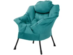 ML-Design Relaxsessel Petrol mit Armlehnen Kopfkissen und Seitentasche