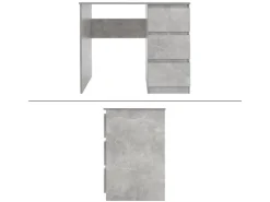 ML-Design Schreibtisch mit 3 Schubladen 90x76x50cm Arbeitstisch Beton-Optik