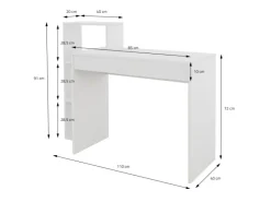 ML-Design Schreibtisch mit Regal 110x72x40 cm aus Holz 2in1 System für Zuhause