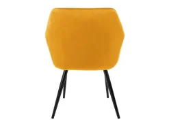 ML-Design Set 2 Esszimmerstühle mit Armlehne und Rückenlehne Senfgelb Samtbezug