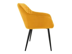 ML-Design Set 2 Esszimmerstühle mit Armlehne und Rückenlehne Senfgelb Samtbezug