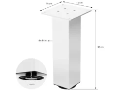 ML-Design Tischbeine 4Er Set I-Design H30 cm Stahl 8x8 cm