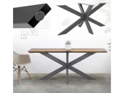 Discount ML-Design Tischgestell Spider 78x71x120 cm Anthrazit Kreuzgestell Kreuz X-Design