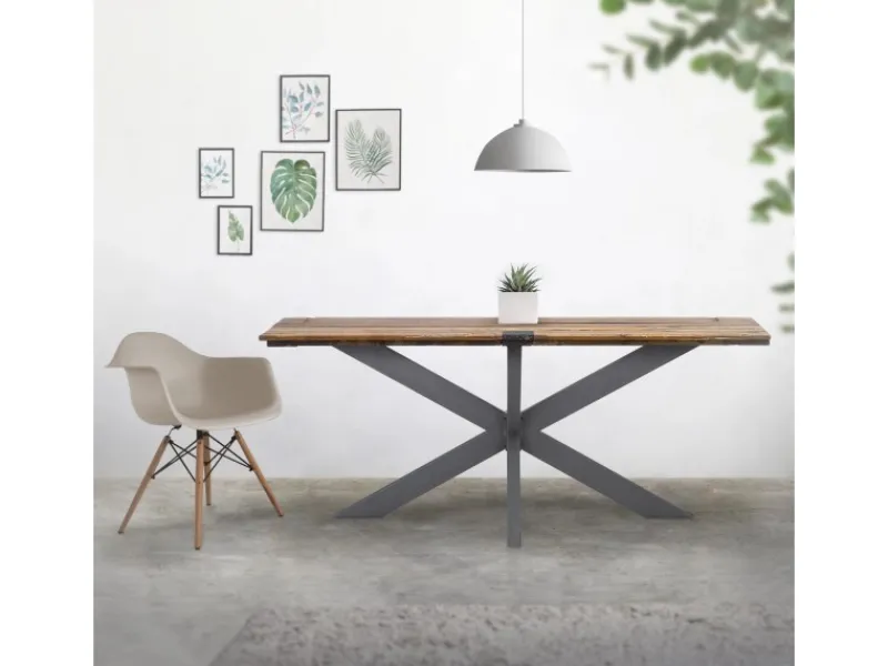 Discount ML-Design Tischgestell Spider 78x71x120 cm Anthrazit Kreuzgestell Kreuz X-Design