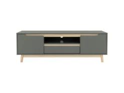 Outlet ML-Design TV-Schrank 140x40x46cm Grün-Natur mit 2 Türen für Fernseher bis 65Zoll