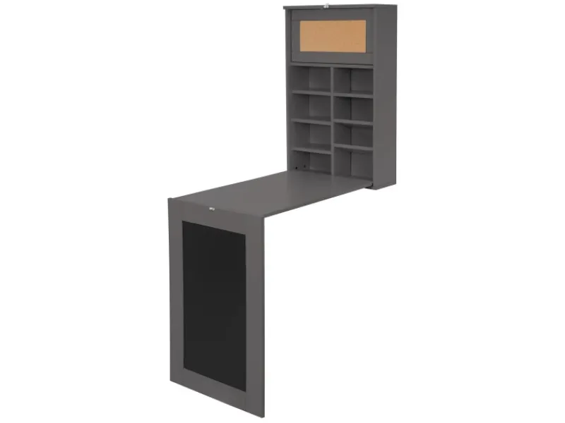 ML-Design Wandtisch Klappbar Schreibtisch mit Tafel 8 Fächern und Pinnwand