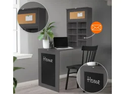 ML-Design Wandtisch Klappbar Schreibtisch mit Tafel 8 Fächern und Pinnwand