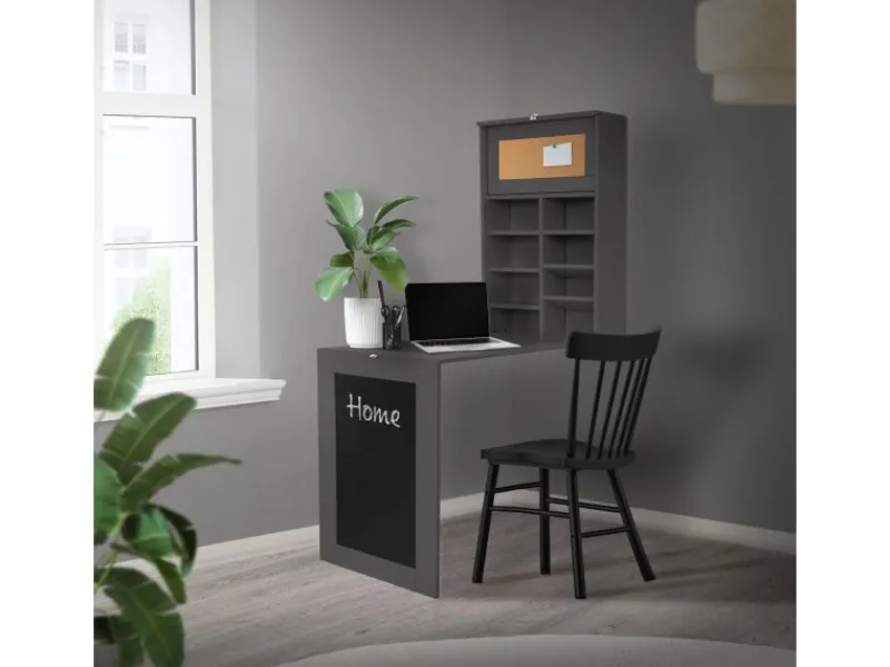 ML-Design Wandtisch Klappbar Schreibtisch mit Tafel 8 Fächern und Pinnwand