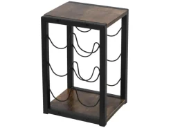 ML-Design Weinregal für 6 Flaschen 24x21x37,5 cm Freistehendes aus Holz Metall