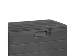 Mojawo Kunststoff Auflagenbox Kissenbox Gartenbox Sitzbank für Polsterauflagen Kunststoff Wasserdicht Anthrazit 170Liter