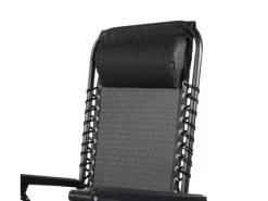 Discount Mojawo Luxus Comfort GartenstuhlRelaxsessel Relaxstuhl Liegestuhl Klappbar Verstellbar mit Kopfpolster Schwarz und Grau
