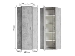 Sale mokebo Eckschrank in Der Lange Schrank Aufbewahrungsschrank oder Mehrzweckschrank Grau