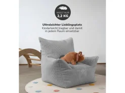 Clearance mokebo Kindersessel aus Cord Der Pausenheld Sitzsack Kinder Kindersitzsack in Grau