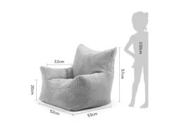 Clearance mokebo Kindersessel aus Cord Der Pausenheld Sitzsack Kinder Kindersitzsack in Grau