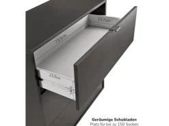mokebo Kommode mit 3 Schubladen in Anthrazit Die Stilvolle Highboard Anrichte oder Sideboard