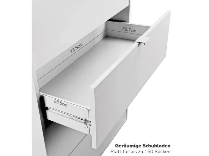 Sale mokebo Kommode mit 5 Schubladen in Die Stilvolle Highboard Anrichte oder Sideboard Weiß