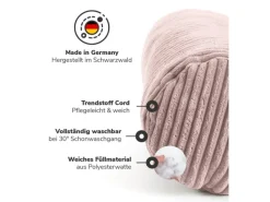 mokebo Nackenkissen mit Cordbezug Das Nickerchen Nackenrolle oder Kissenrolle in Rosa