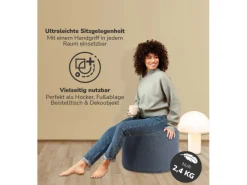 mokebo Pouf Hocker o Sitzhocker Der Ruhepouf Sitzpouf aus stoff in Blau