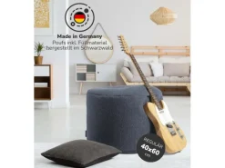 mokebo Pouf Hocker o Sitzhocker Der Ruhepouf Sitzpouf aus stoff in Blau