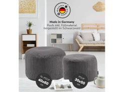 Clearance mokebo Pouf oder Sitzhocker aus Cord Der Faule Lenz Fußhocker in mit EPS-Perlen Füllung Anthrazit