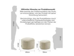 Sale mokebo Pouf oder Sitzhocker aus Cord Der Faule Lenz Fußhocker in mit EPS-Perlen Füllung Beige