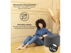 Sale mokebo Pouf oder Sitzhocker aus Cord Der Faule Lenz Fußhocker in mit EPS-Perlen Füllung Anthrazit