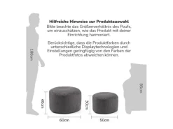 Sale mokebo Pouf oder Sitzhocker aus Cord Der Faule Lenz Fußhocker in mit EPS-Perlen Füllung Anthrazit