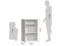 Sale mokebo Regal aus Holz Holzregal Aufbewahrungsregal Kellerregal in 60x91x34 cm in Weiß