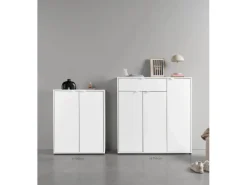 mokebo Schuhschrank Der Concierge Schuhregal mit zwei Türen Flurschrank oder Sideboard 74 cm breit in weiß