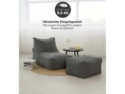 mokebo Sitzsack Sessel mit Hocker aus Cord Der Lümmel XXL Sitzsack Cord Sessel oder Sitz Sessel in