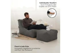 mokebo Sitzsack Sessel mit Hocker aus Cord Der Lümmel XXL Sitzsack Cord Sessel oder Sitz Sessel in