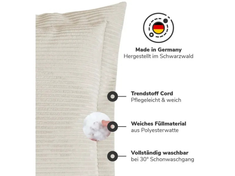 mokebo Sofakissen aus Cord Das Wölkchen Couchkissen oder Flatterkissen in