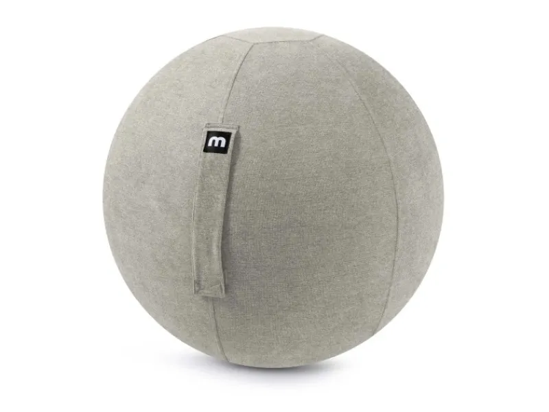 New mokebo Stoff Sitzball Büro Ergonomisch Der Sportliche Sitzball mit Pumpe 65cm Breite Ergonomische Bürostuhl Alternative Grau