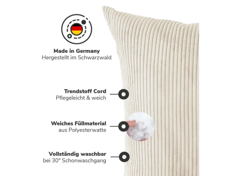 Clearance mokebo XXL Sofakissen Das Anschmiegsame Riesenkissen oder Kissen aus Cord in Beige