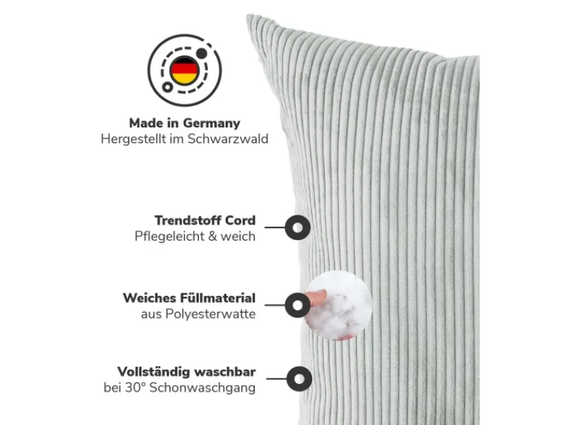 mokebo XXL Sofakissen Das Anschmiegsame Riesenkissen oder Kissen aus Cord in