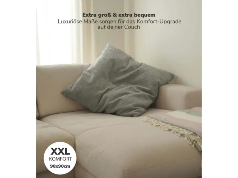 mokebo XXL Sofakissen Das Anschmiegsame Riesenkissen oder Kissen aus Cord in