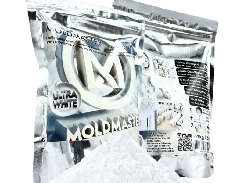 MoldMaster Gießpulver Weiß Reliefgießpulver 5kg für Detailgetreue Reliefs Kunst und Bastelprojekte Schnelltrocknend