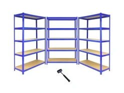 Clearance Monstershop 3 x T-Rax Lagerregal 180cm x 120cm x 45cm Blau