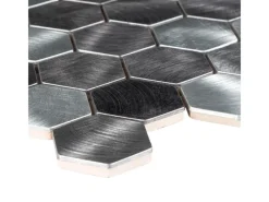Hot Mosaik Aluminium Silver Hexagon 30 cm x 30 cm