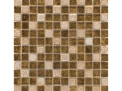 Discount Mosaik Glas & Stein Inka Relief 30 cm x 30 cm Gold