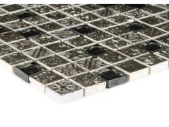 Sale Mosaik Glas & Stein Maya Silver 30 cm x 30 cm Silber