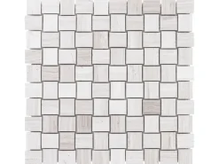 Mosaik Marmor Basketwave Grau poliert 29 cm x 29 cm