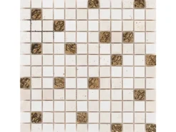 New Mosaik Marmor Roma Gold 30 cm x 30 cm Creme-Gold