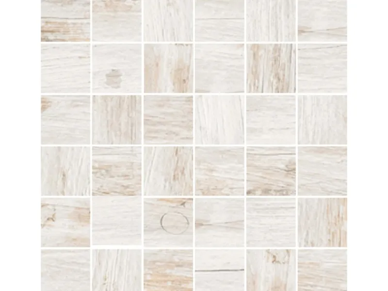 Mosaikfliese Oak Shabby White 30 cm x 30 cm