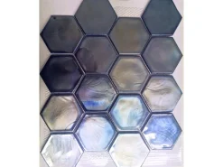 Online Mosaikmatte Cadiz Hexagon Keramik 26 cm x 29,9 cm Schwarz